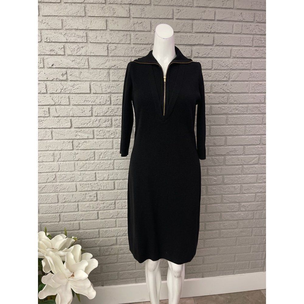 Marc New York Mock Neck Black Knit Dress Size M